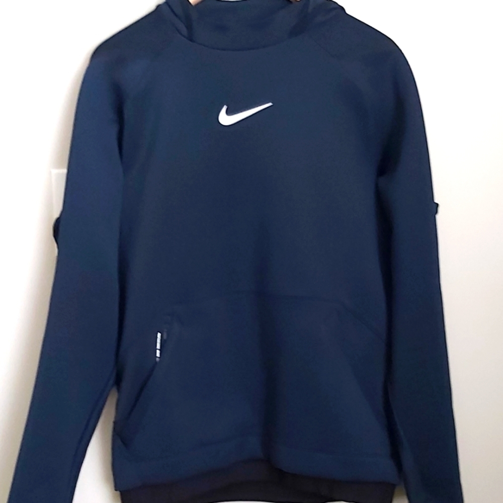 Nike Pro training center Swoosh pullover hoodie men's Navy blue size M